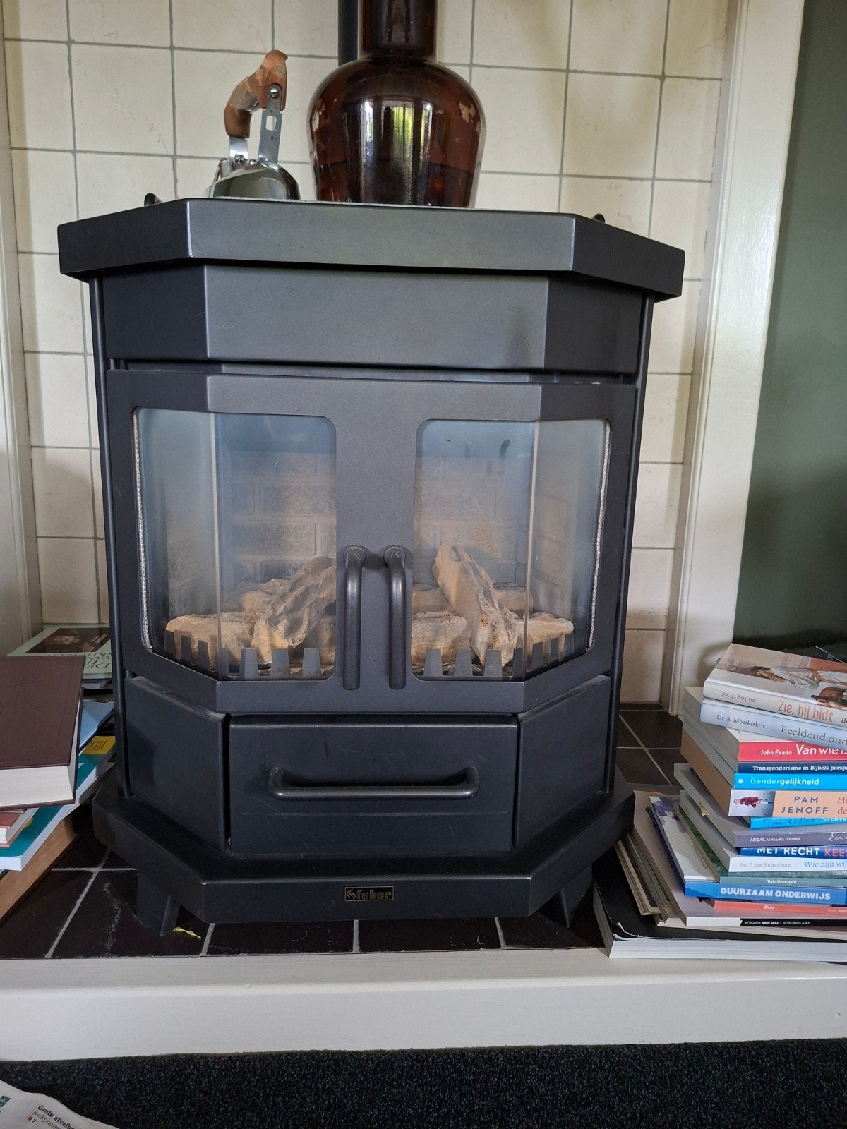 Faber Kolding Gashaard - Zwart, 8.5 kW, Ophalen, Gebruikt, Vrijstaande haard, Gashaard