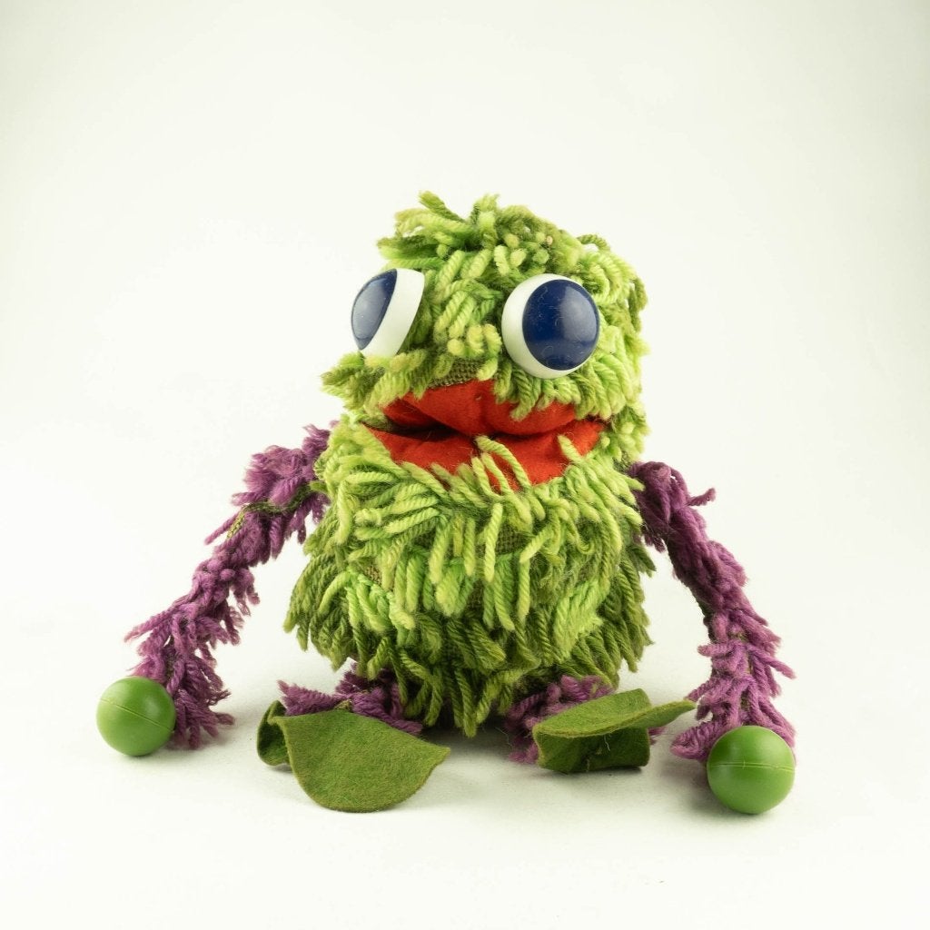 Vintage Grobbebol 1972 Albert heijn, Kinderen en Baby's, Speelgoed | Knuffels en Pluche, Groen, Overige typen, Ophalen of Verzenden