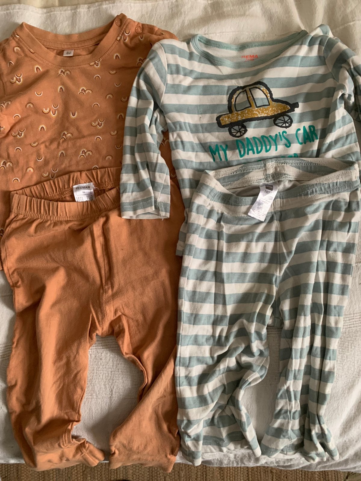 2 pyama’s,Hema mt.74/80,Zeeman mt.80, Ophalen of Verzenden, Zo goed als nieuw, Jongetje of Meisje, Nacht- of Onderkleding