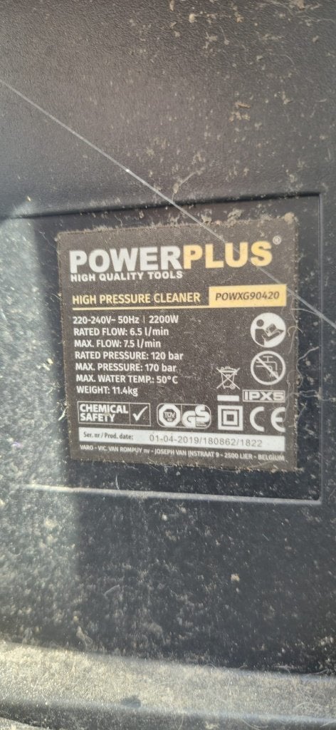 Powerplus POWXG90420 Hogedrukreiniger 2200W, Ophalen, Gebruikt, Elektrisch, Powerplus