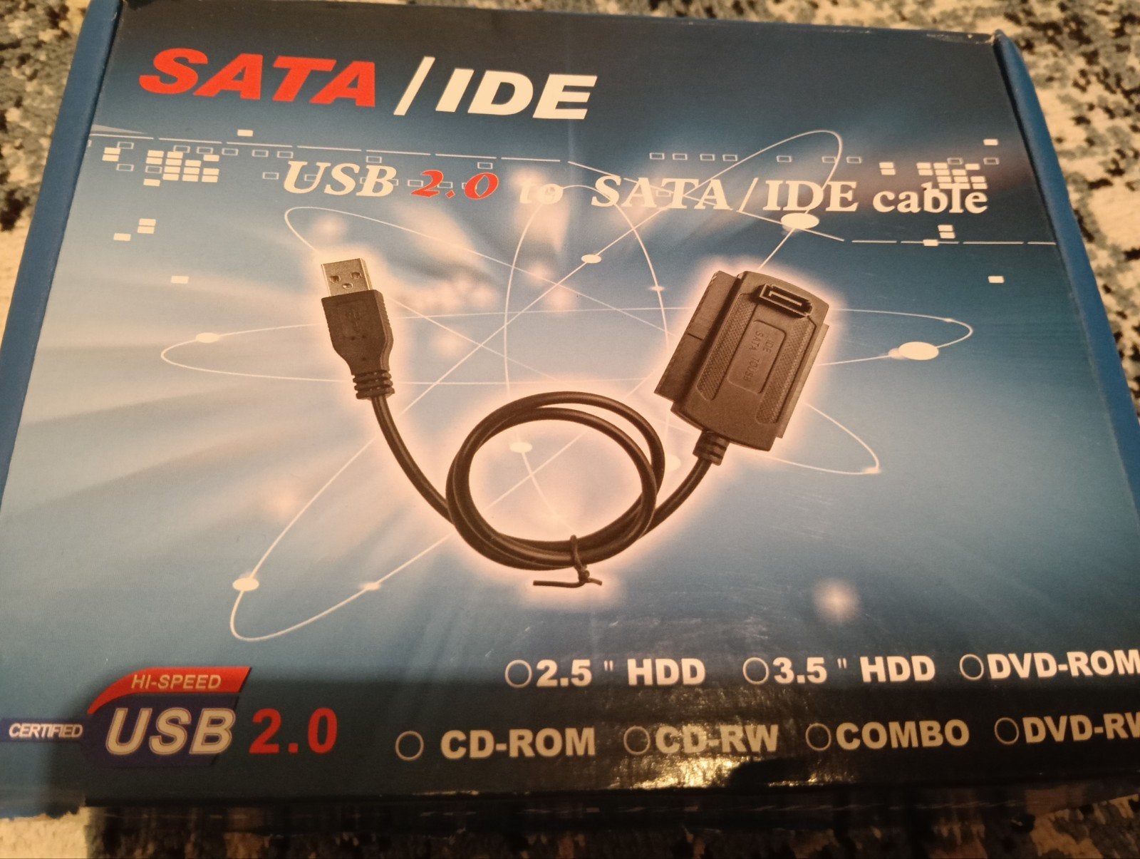 USB 2.0 naar SATA/IDE Kabel Adapter voor HDD/SSD/CD/DVD, Ophalen