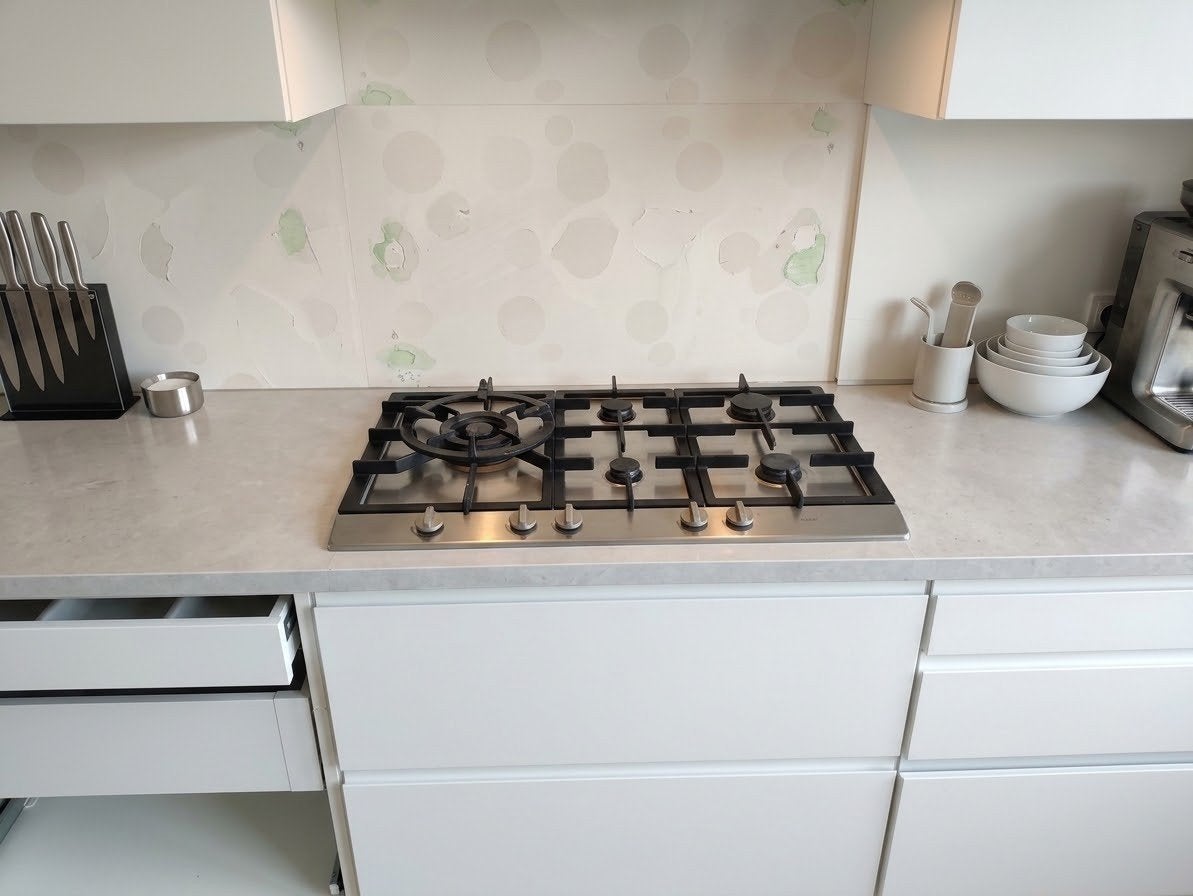 ATAG RVS Inbouwkookplaat 90 cm – 5 Pitten met Wokbrander, Ophalen, 60 cm of meer, Zo goed als nieuw, Inbouw