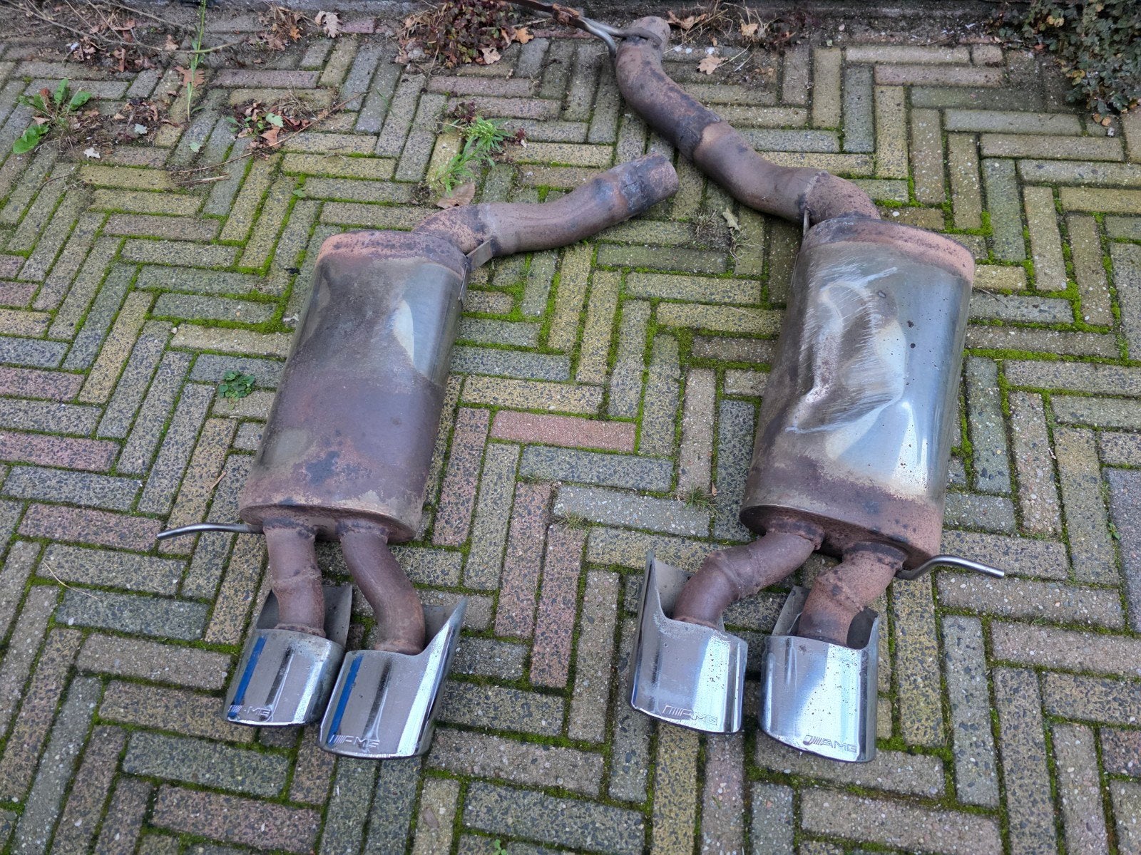 Mercedes-Benz W211 AMG uitlaat met aftermarket dempers, Ophalen, Gebruikt, Mercedes-Benz