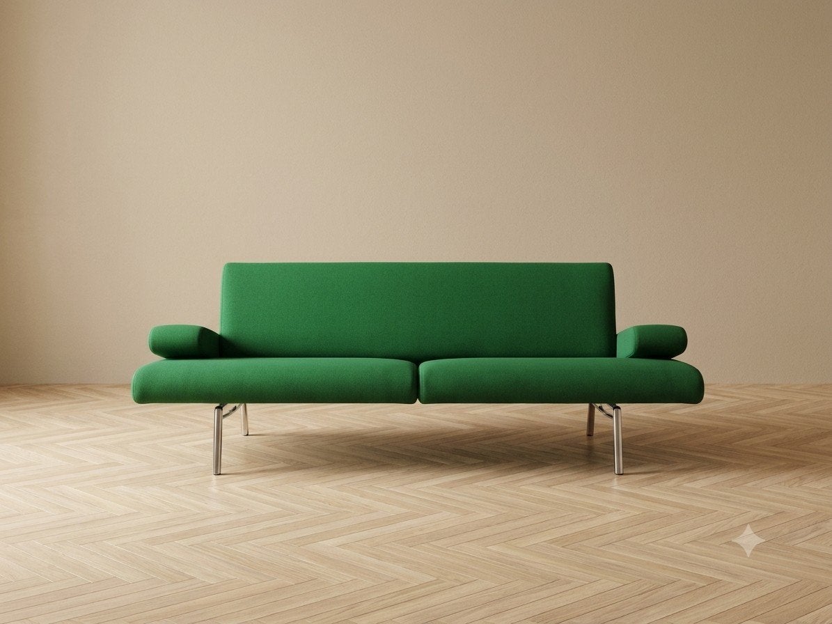 Harvink Armslag | 3 zits | Opnieuw bekleed | Groen wol, Harvink, Info@andriesign.nl, Driepersoons, 75 tot 100 cm