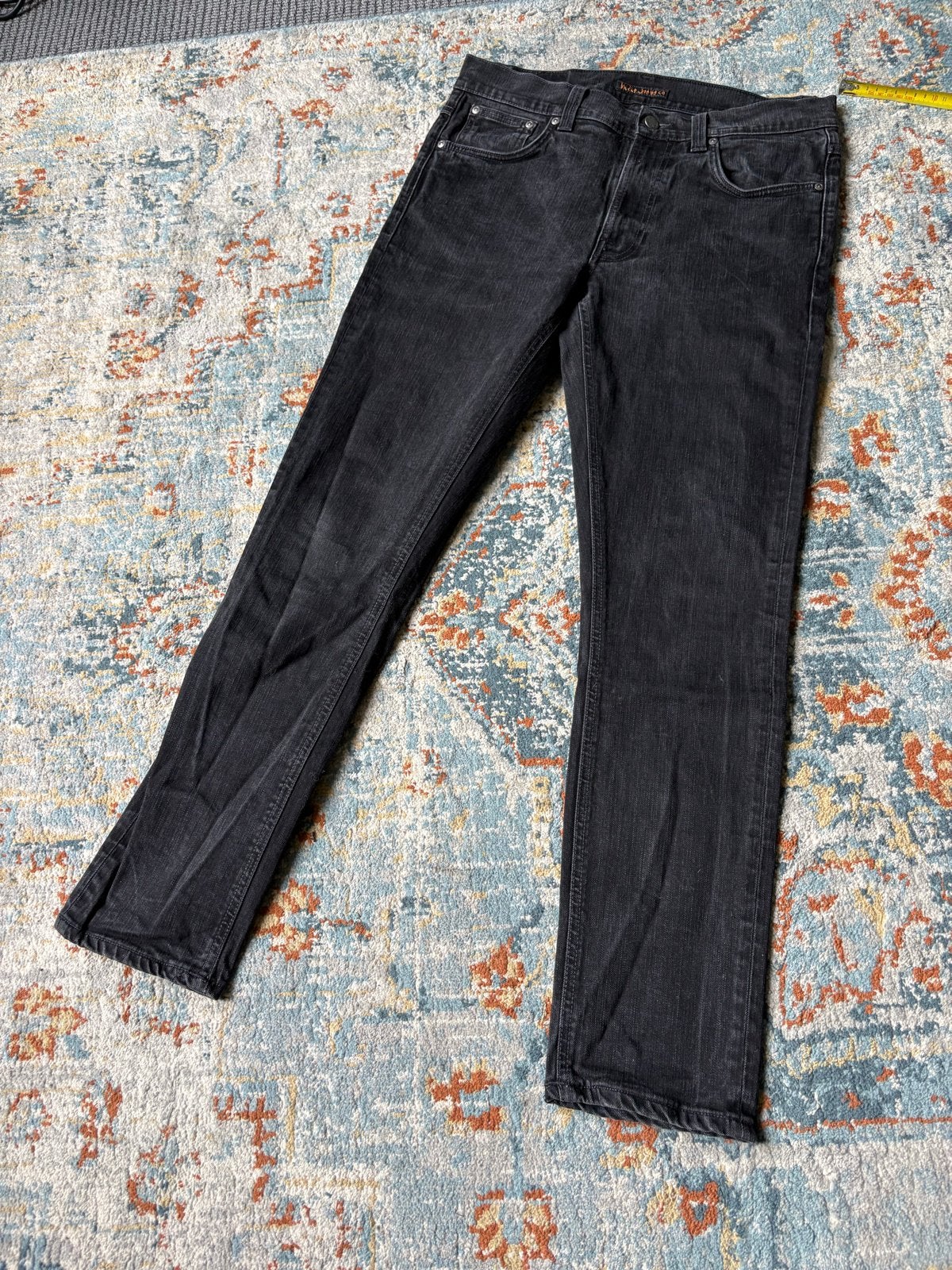Zwarte Nudie Jeans Lean Dean, W34 L32, Ophalen of Verzenden, Gedragen, Zwart, W33 - W34 (confectie 48/50)