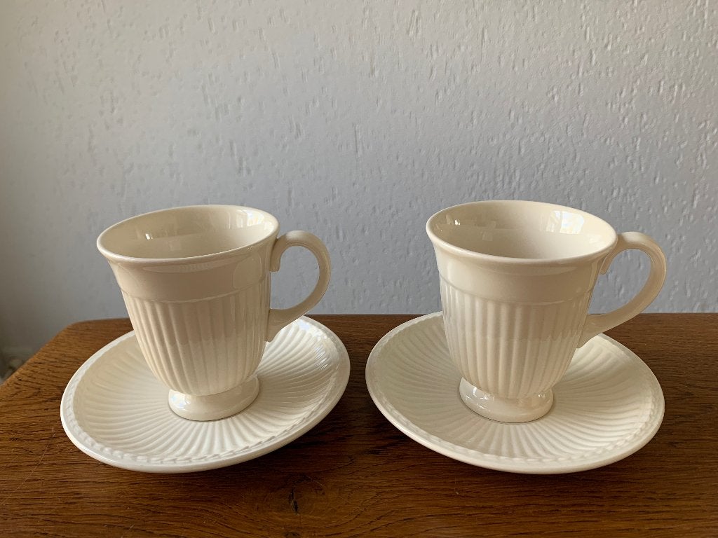 2 Wedgwood "Edme Plain" Koffie/Senseo Kopjes en Schotels, Huis en Inrichting, Keuken | Servies, Nieuw, Ophalen of Verzenden, Overige stijlen