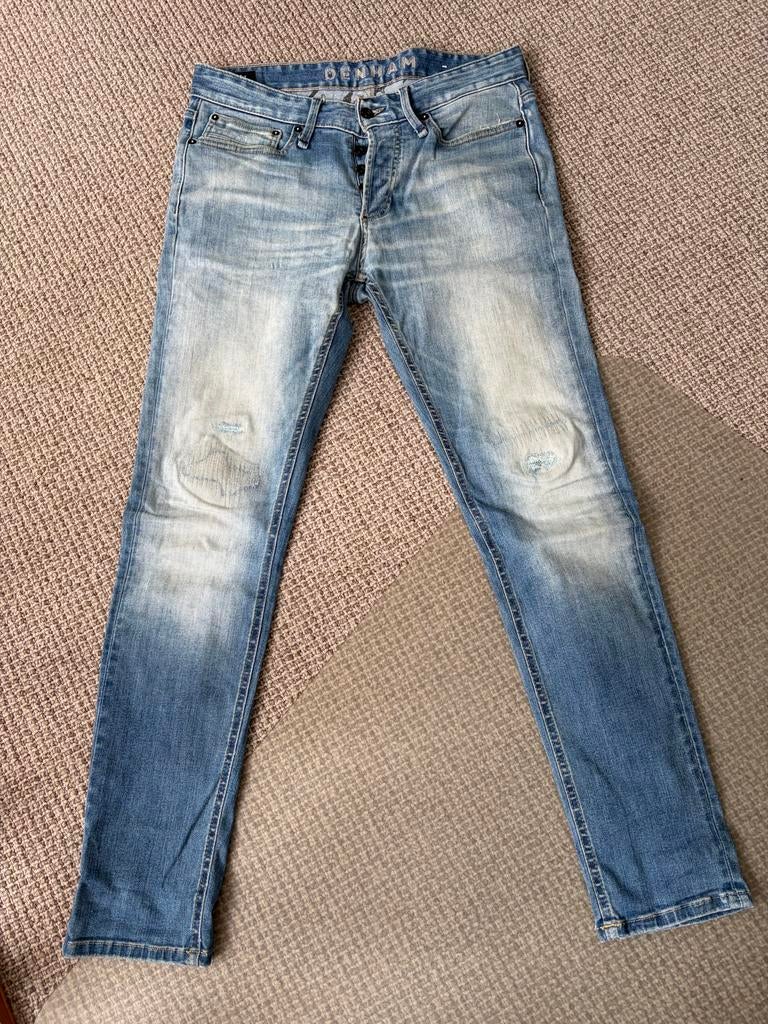 Denham Bolt Skinny Fit Jeans - Lichte Wassing - W31/L32, Ophalen of Verzenden, Gedragen, Blauw, W32 (confectie 46) of kleiner
