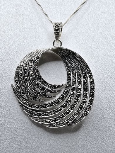 Prachtige echt zilveren hanger, Marcasiet., Nieuw, Ophalen of Verzenden, Nvt, Zilver