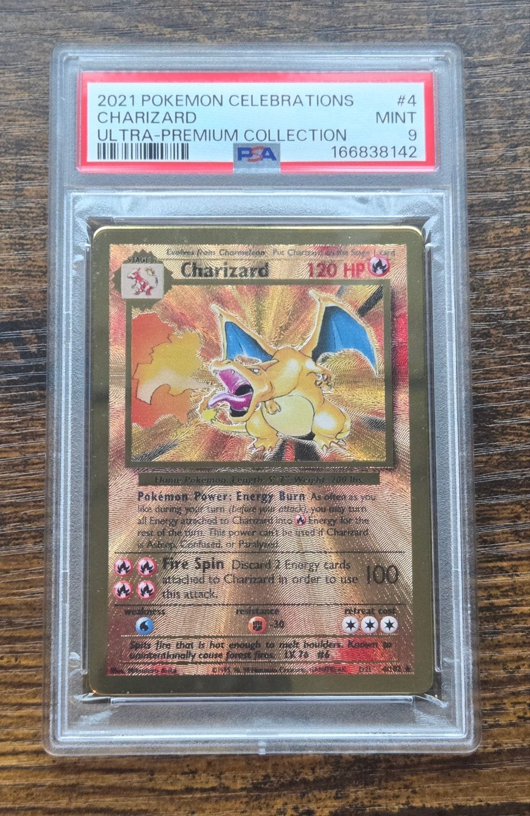 Metal Charizard (CEL) PSA 9 Mint, Ophalen of Verzenden, Zo goed als nieuw, Losse kaart