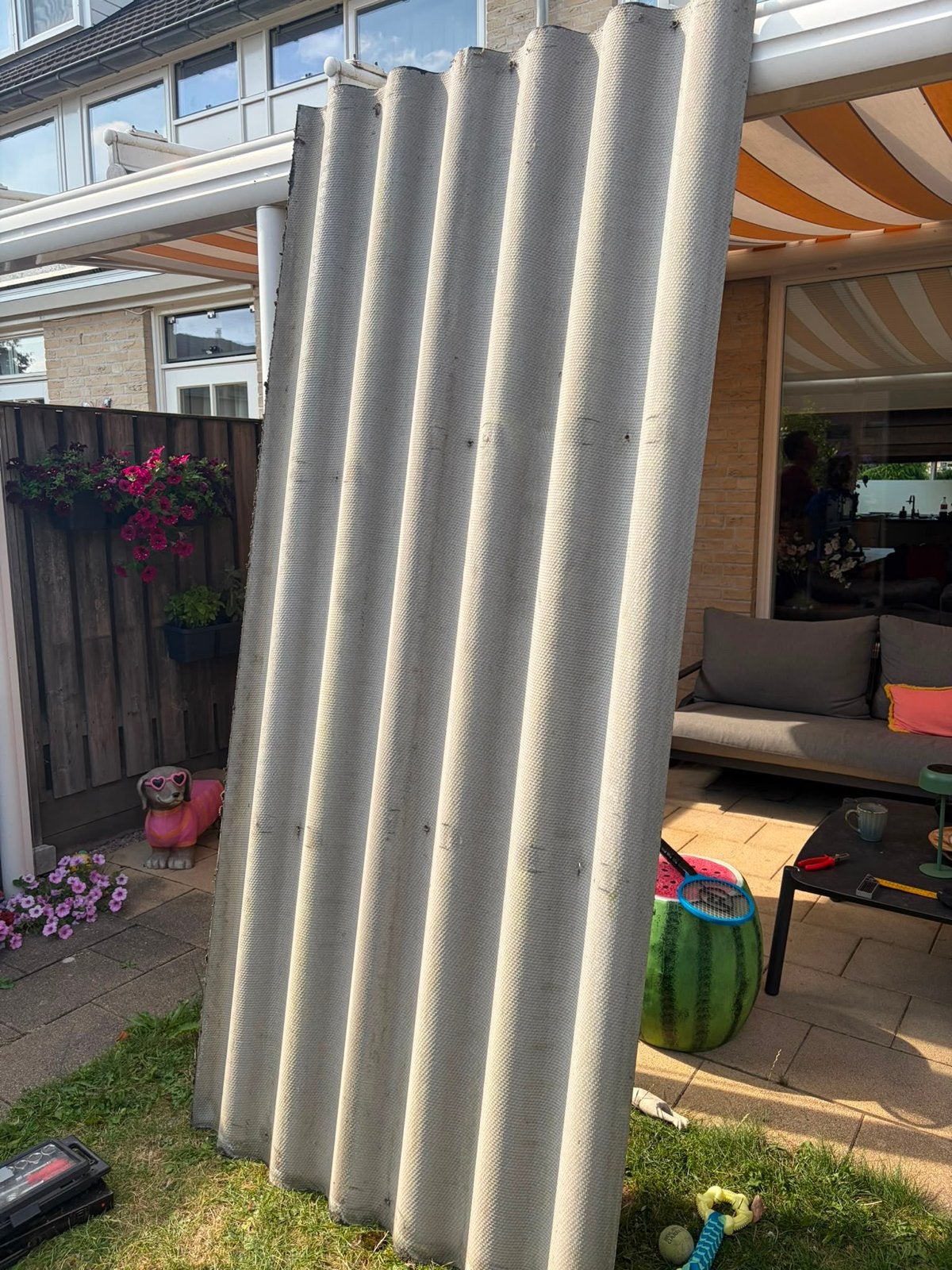 3 Gebruikte golfplaten voor dak of afscheiding gratis, Ophalen, Overige materialen, Gebruikt, 15 m² of meer