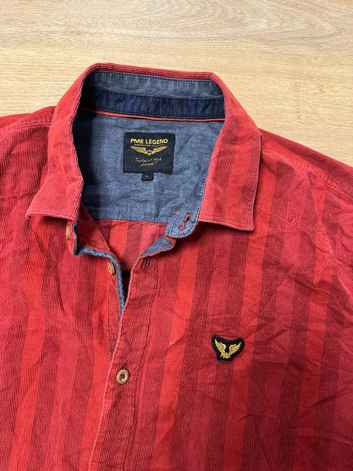 PME Legend rib cord corduroy overhemd - Maat L, Ophalen of Verzenden, Zo goed als nieuw, Halswijdte 41/42 (L)