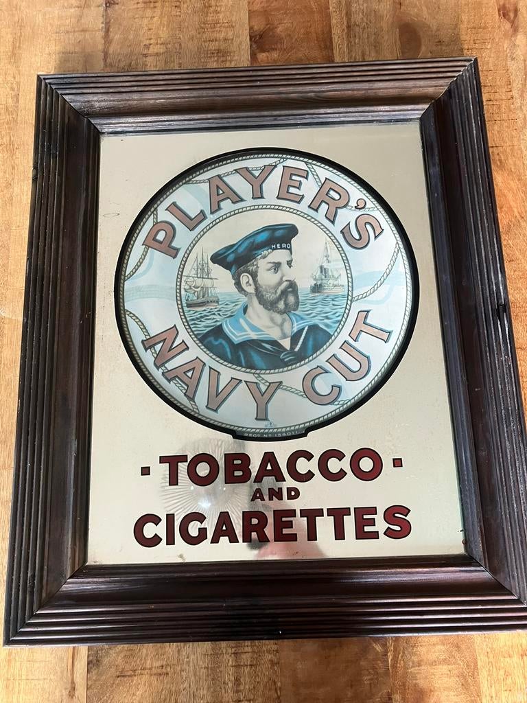 Vintage Barspiegel Players 50x60, Ophalen