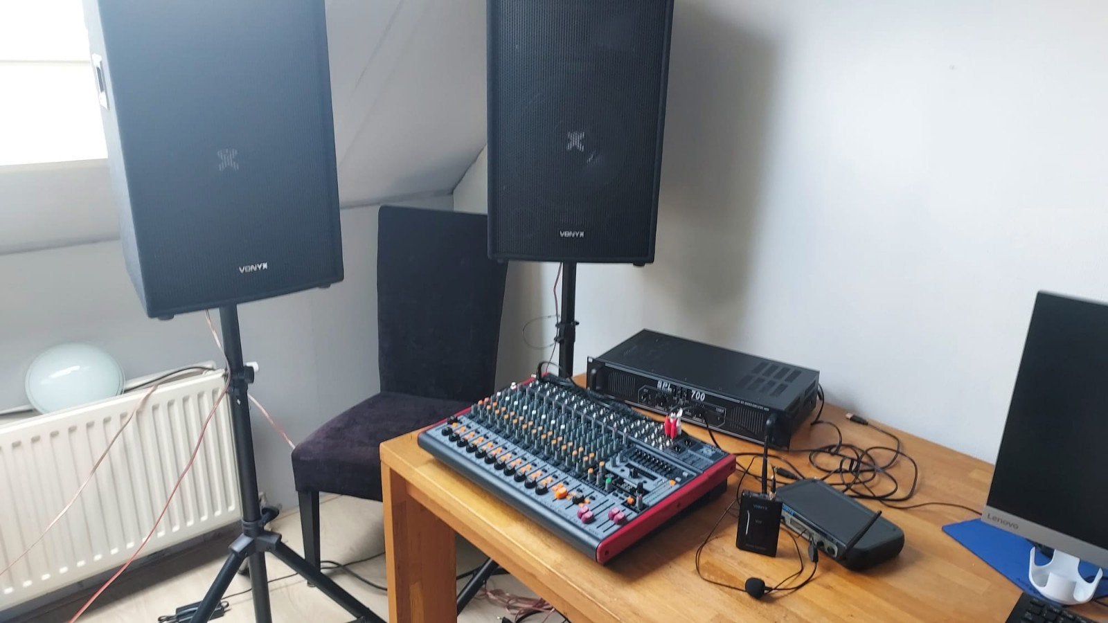 Power Dynamics Mengpaneel Vonyx SL12 PA Speaker - Zo goed al, Party speaker, Zo goed als nieuw, Ophalen, 150 watt of meer