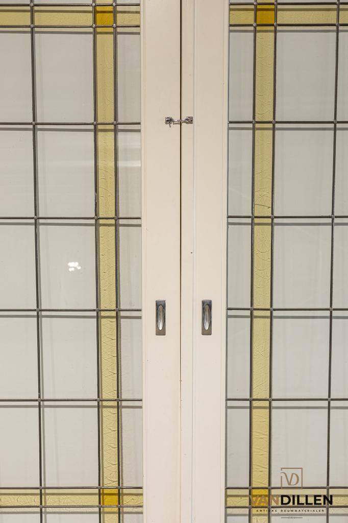 Glas in lood ensuite schuifdeuren GROOT - uniek glas in lood, 120 cm of meer, Binnendeur, Ophalen of Verzenden, Zo goed als nieuw