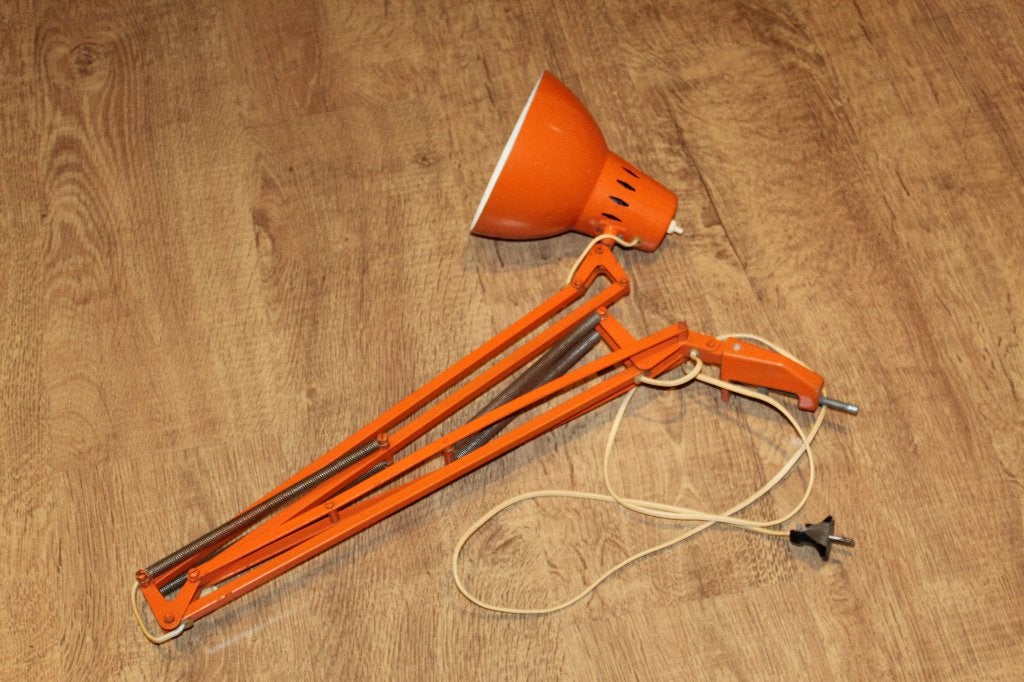 Vintage Oranje Architectenlamp - Jaren '70, Ophalen of Verzenden