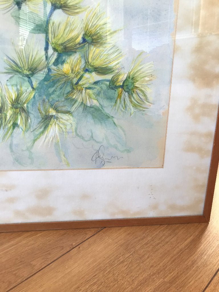 schilderij met een bloesum tak, Ophalen, Overige onderwerpen, Gesigneerd, Overige technieken