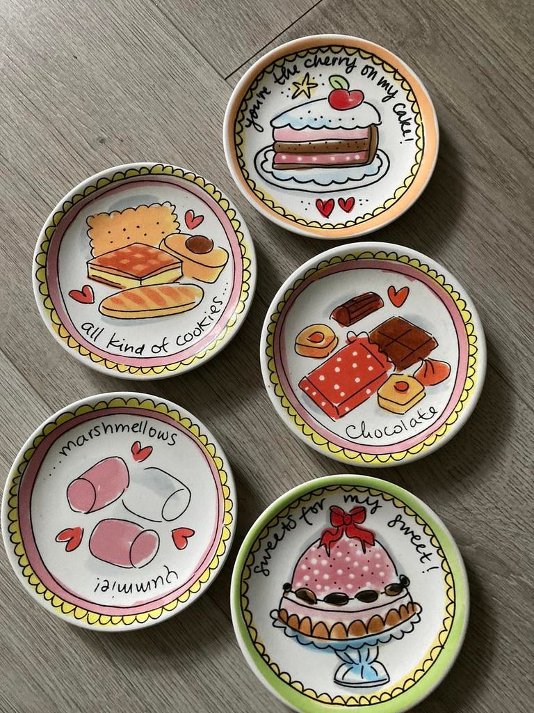 Blond Amsterdam 5 petit four schaaltjes oude blah serie, Ophalen of Verzenden, Zo goed als nieuw, Bord