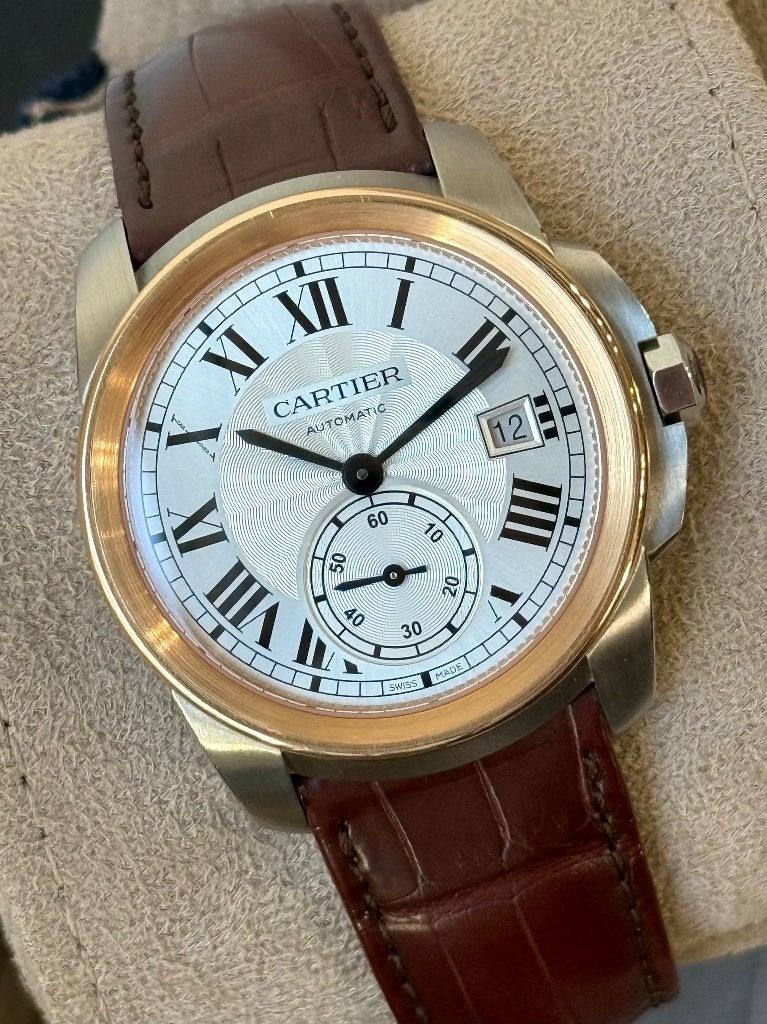 Cartier Kaliber 38 W2CA0002 Zilver 2017 Full, Overige merken, Leer, Polshorloge, Ophalen of Verzenden
