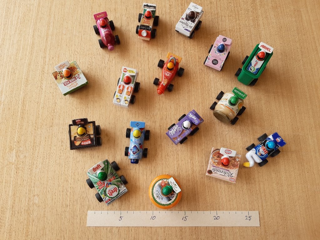 Partijtje Plus reclame autootjes 16 stuks PBS, Ophalen of Verzenden, Gebruikt, Overige typen