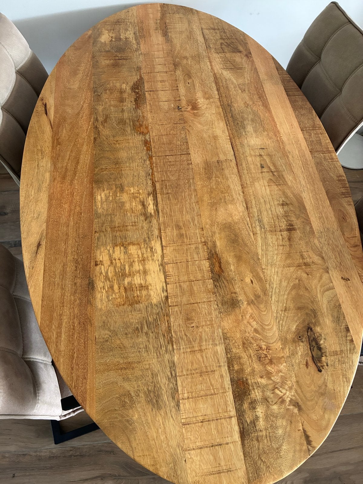 Mango houten eettafel 160x90 cm, Ophalen, 50 tot 100 cm, Zo goed als nieuw, 150 tot 200 cm