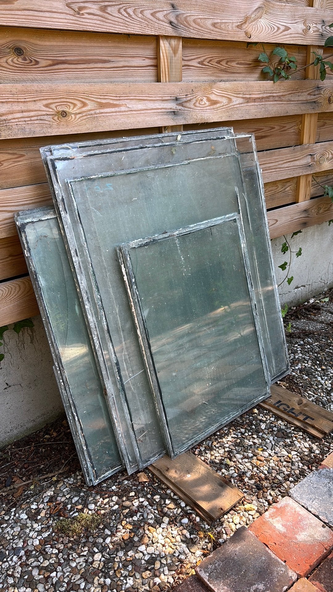 Antieke ruiten, bobbelig glas, Ophalen, Zo goed als nieuw, Minder dan 80 cm, Glasplaat
