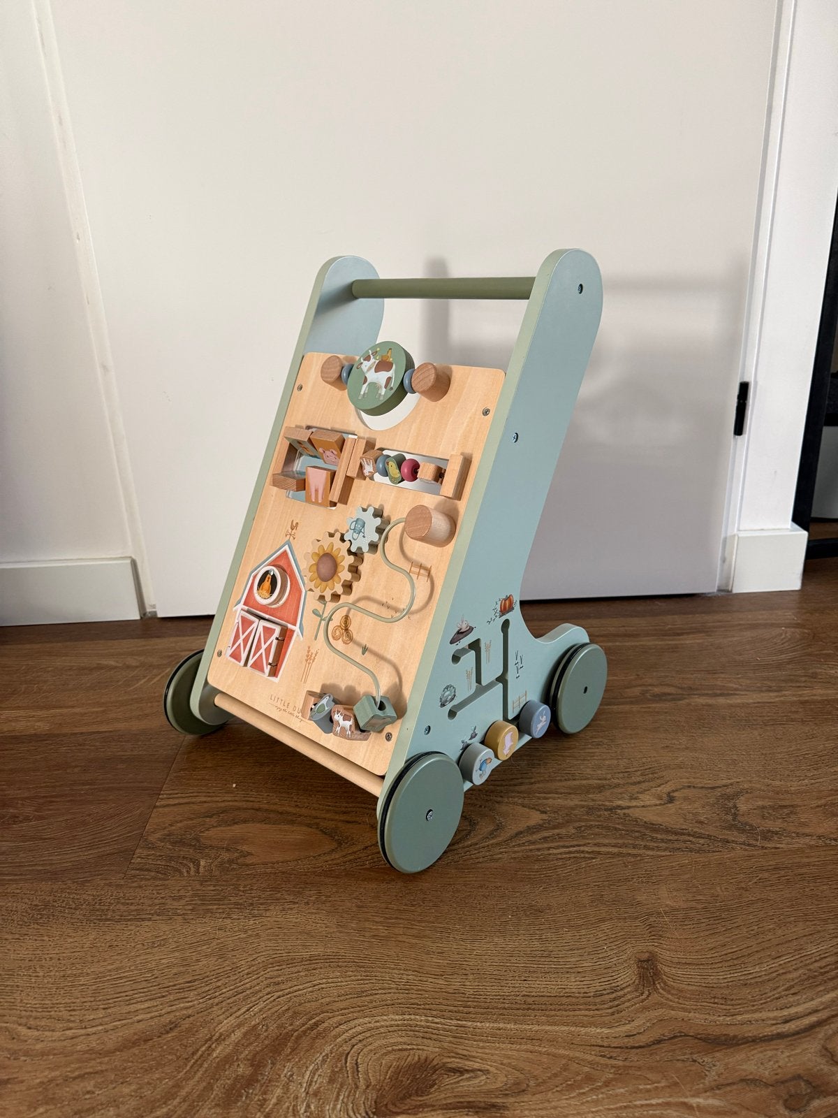 Houten loopwagen met activiteitenbord - Little Dutch, Ophalen of Verzenden, Zo goed als nieuw, Overige typen, Met wieltjes
