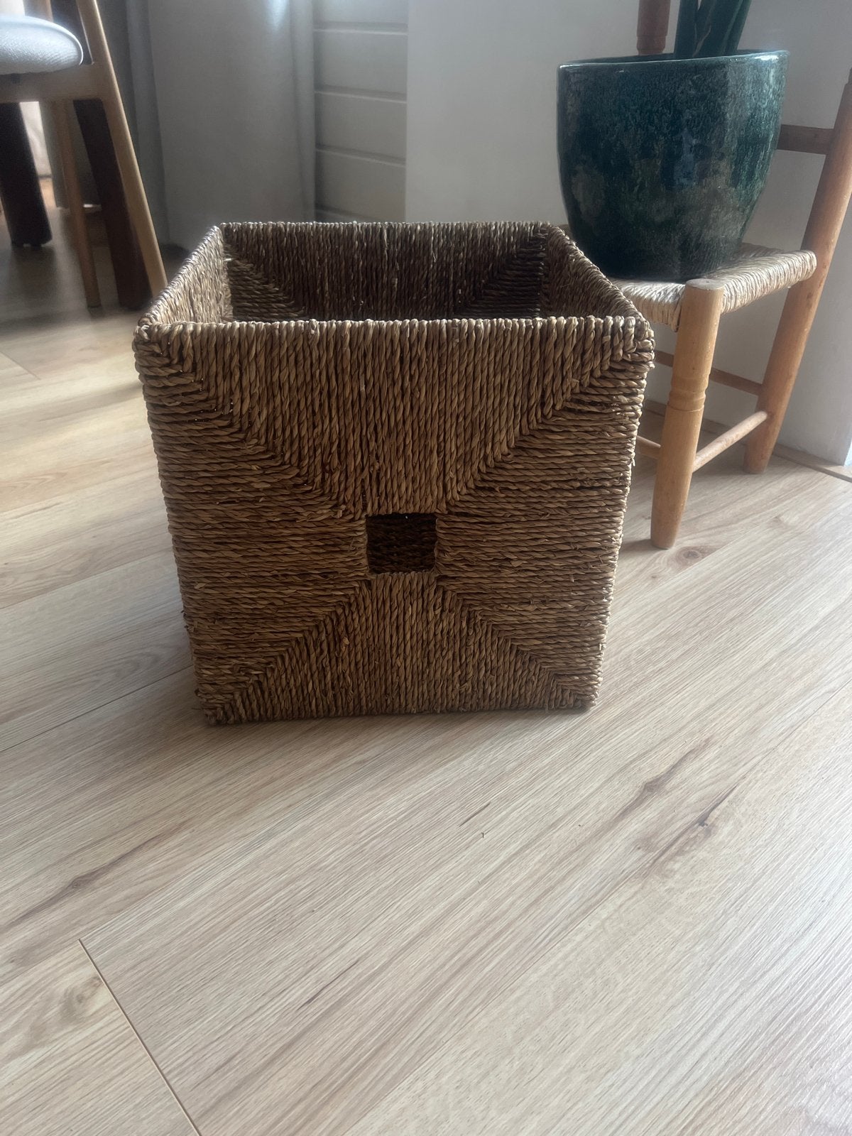 4x IKEA Gevlochten rieten mand - vierkant, Ophalen, Gebruikt, Gevlochten, Mand