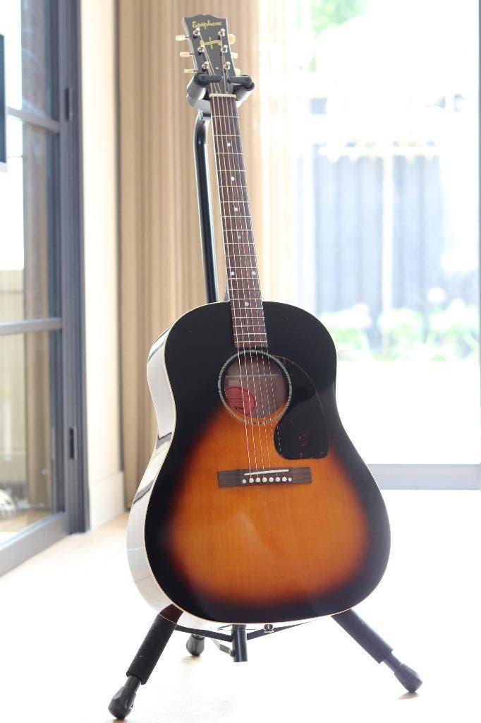 Epiphone 1942 Banner J45 Reissue Vintage Sunburst, Ophalen, Zo goed als nieuw, Solid body, Epiphone