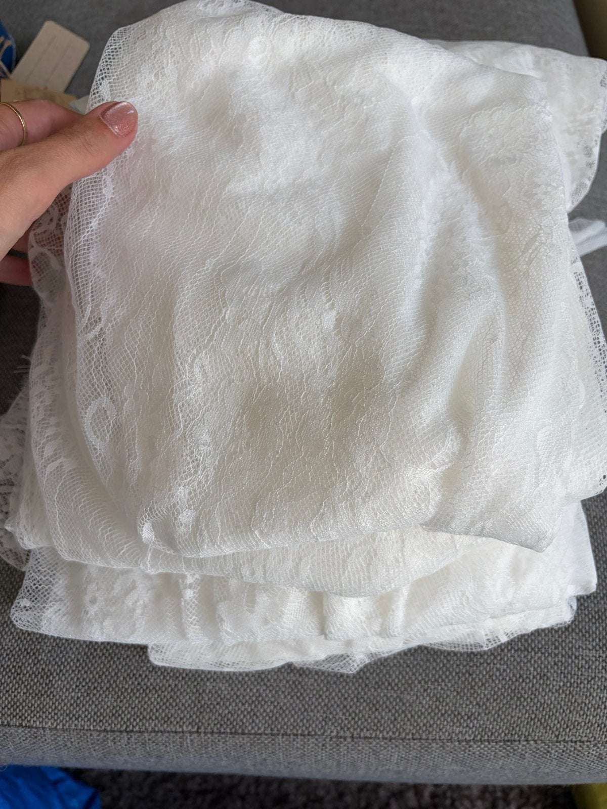 4x wit kanten tafelkleed bruiloft decoratie, Ophalen of Verzenden, Nieuw, Wit, Trouwjurk