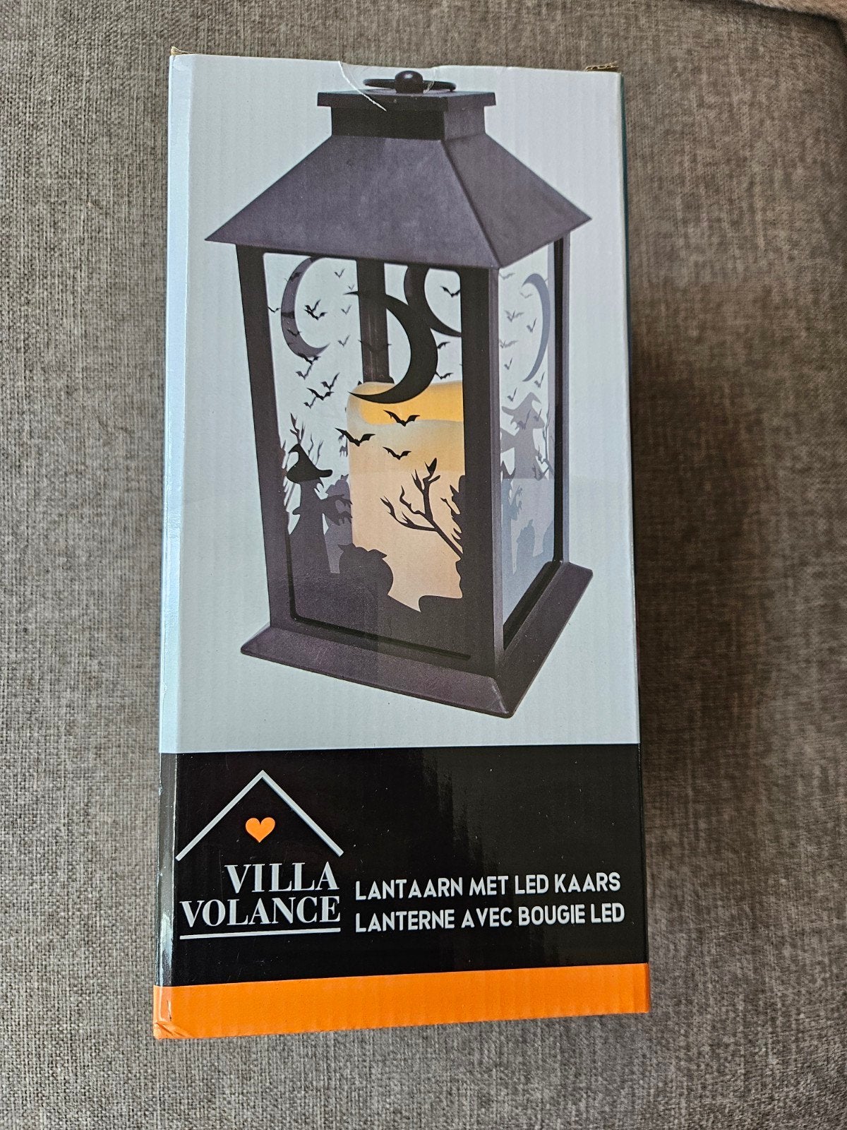 Nieuwe Halloween Lantaarn met LED Kaars - Villa Volance, Zwart, Overige stijlen, Nieuw, Ophalen of Verzenden