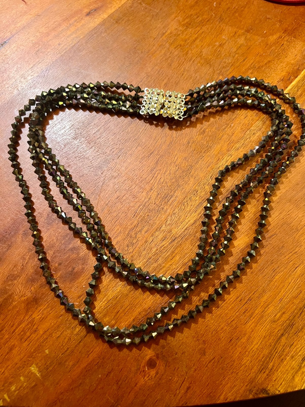 Vintage antieke oude Costume jewelry ketting collier kristal, Ophalen of Verzenden, Overige materialen