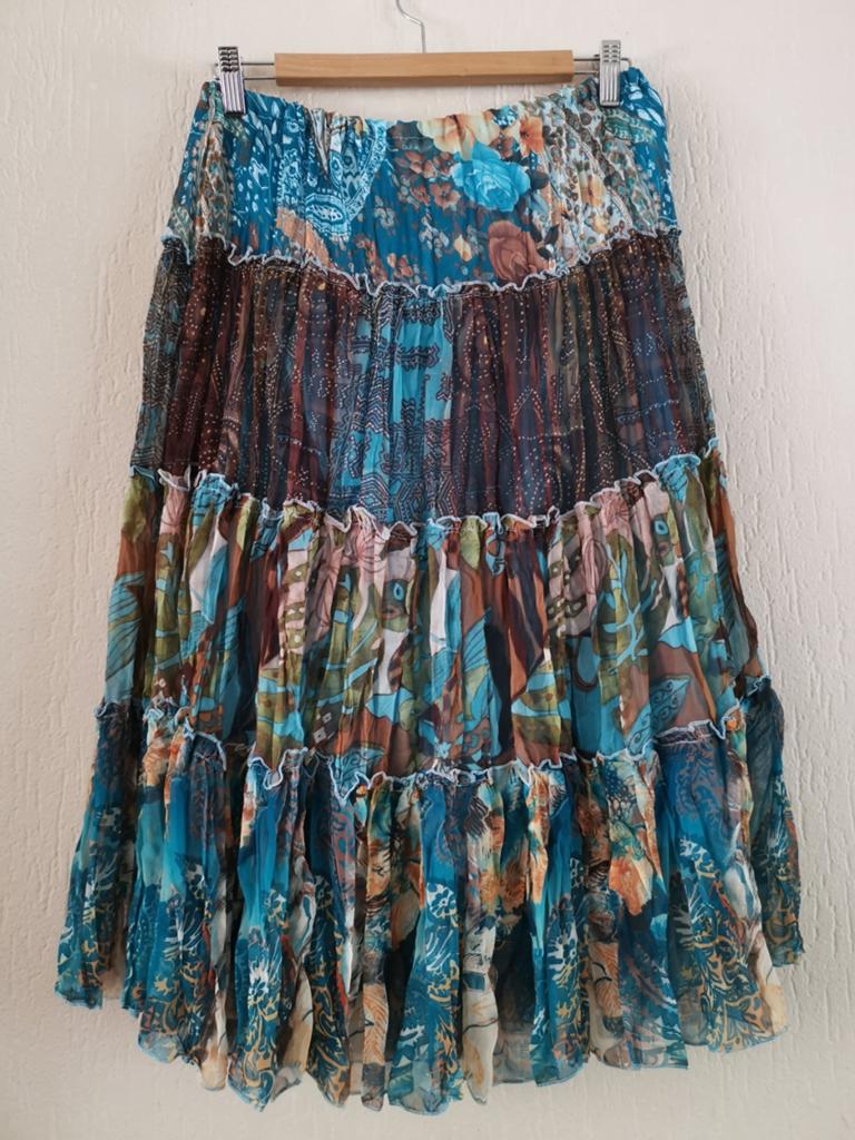Vintage bohostijl rok, Kleding | Dames, Rokken, Verzenden, Zo goed als nieuw, Onder de knie