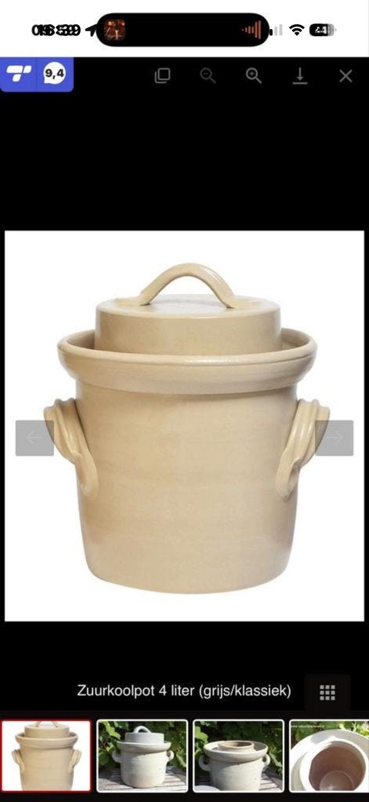 Zuurkoolpot 4 liter (grijs/klassiek), Overige typen, Verzenden, Zo goed als nieuw, Steen/keramiek