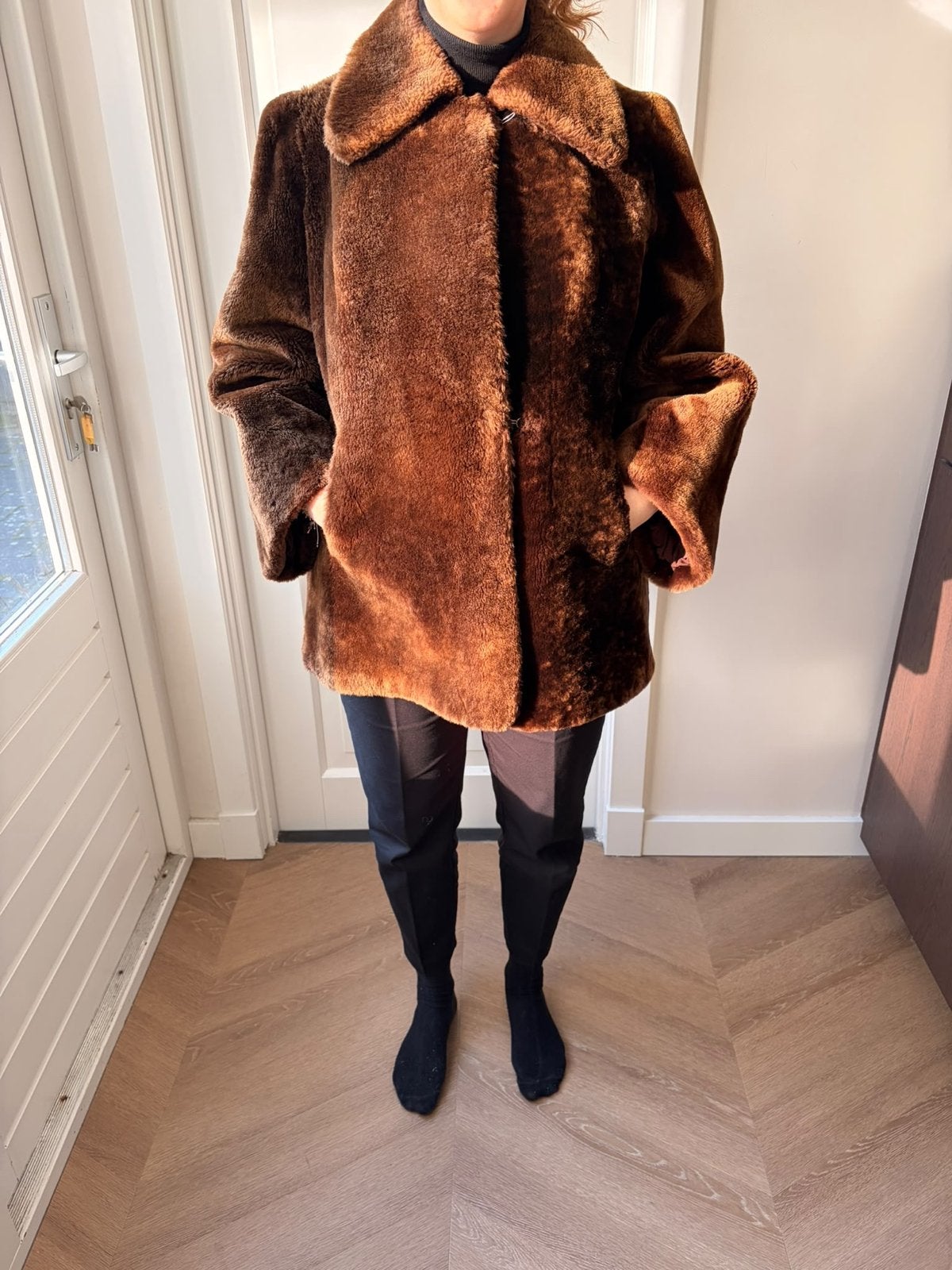 Vintage Jas - Maat M/L, Ophalen of Verzenden, Zo goed als nieuw, Maat 38/40 (M), Bruin
