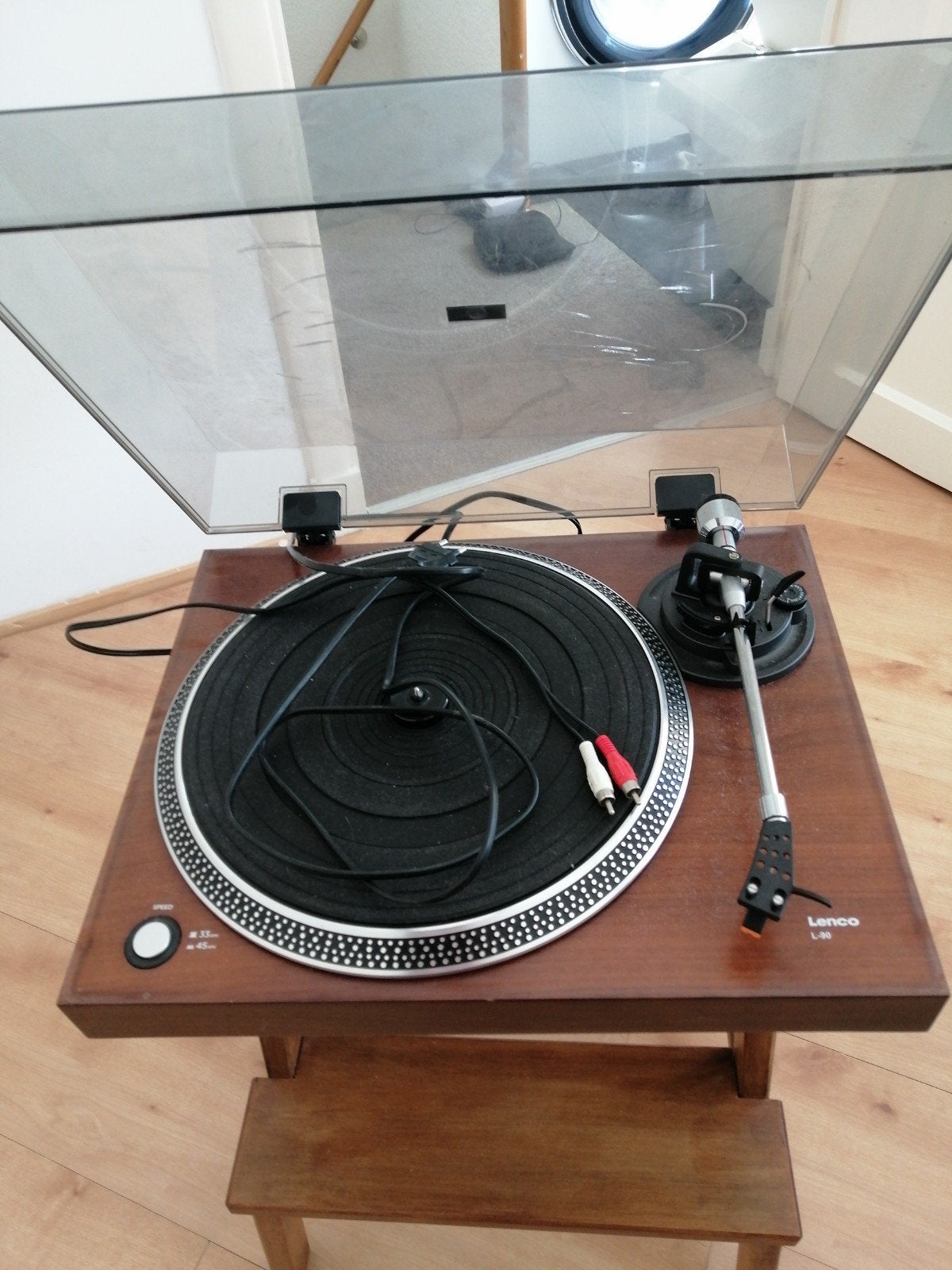 Lenco L-90 Platenspeler - Houten afwerking, Audio, Tv en Foto, Platenspelers, Ophalen of Verzenden