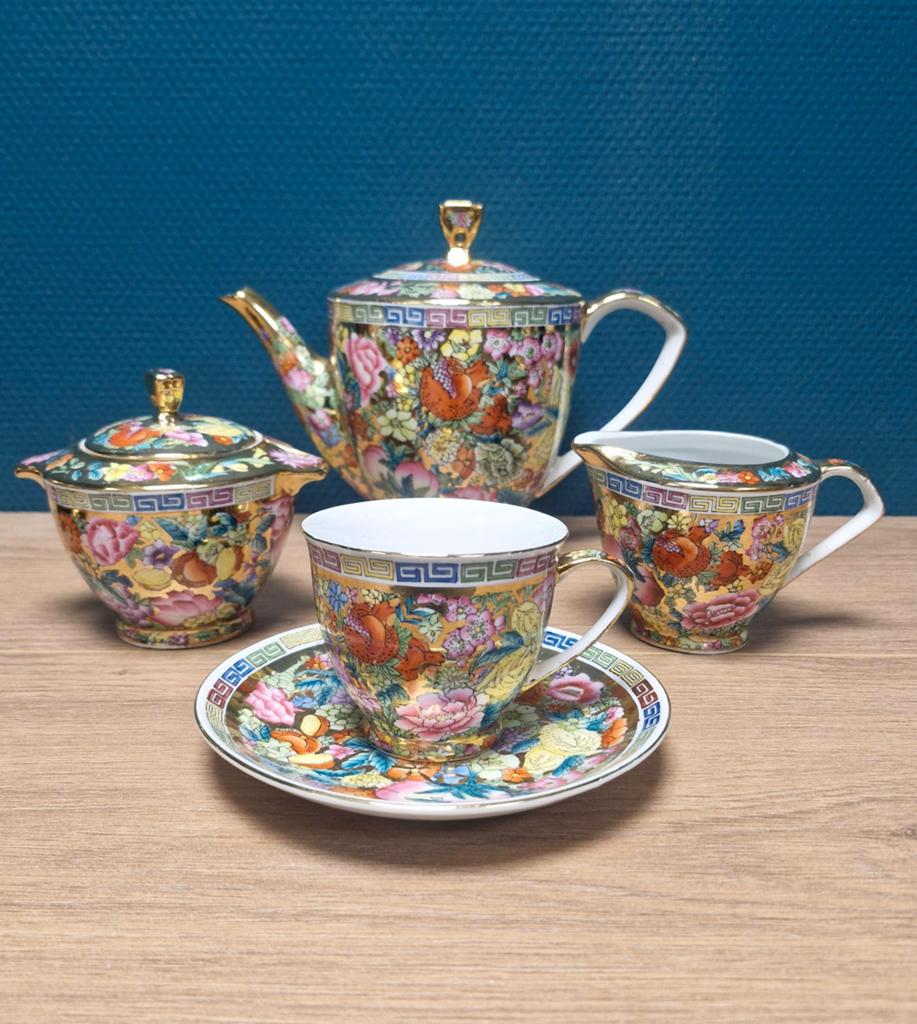 Zeldzaam en compleet Mille Fleur servies - Mint conditie, Ophalen of Verzenden