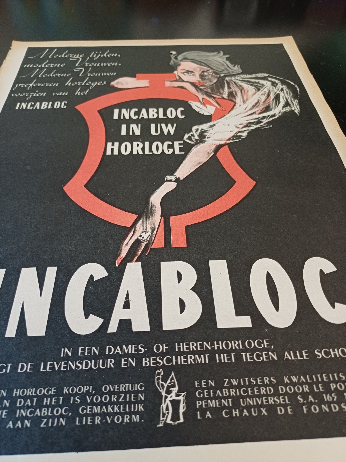 kleuren advertentie van Inca locatie moderne tijden 1954, Ophalen of Verzenden, Zo goed als nieuw, Overige typen
