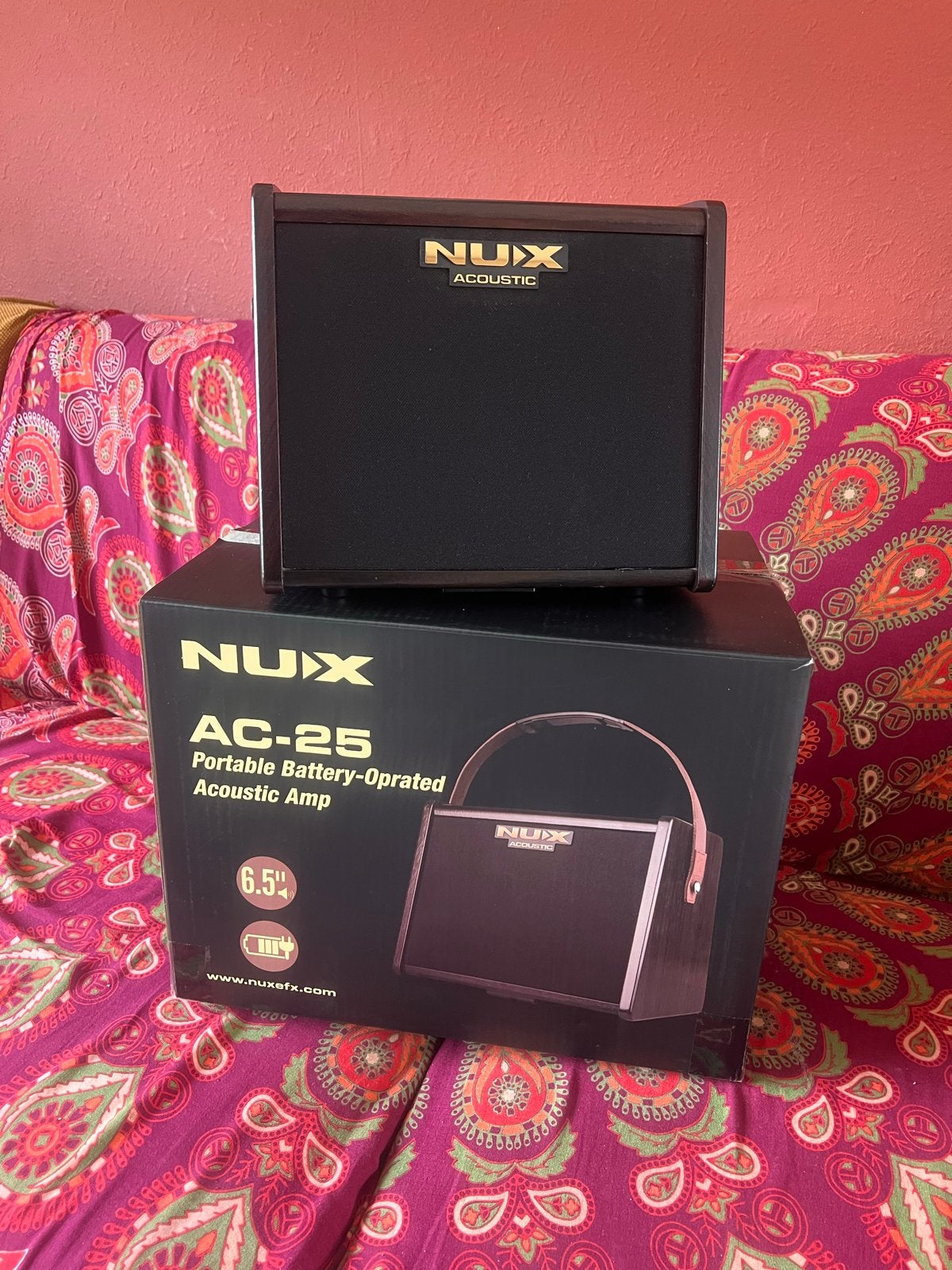 NUX AC-25 Draagbare Akoestische Gitaarversterker, Ophalen of Verzenden, Zo goed als nieuw, Gitaar, Minder dan 50 watt