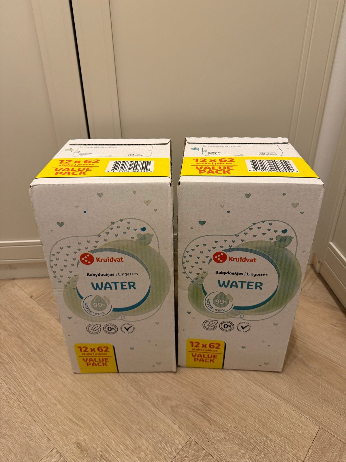 Kruidvat Baby Pure Waterdoekjes - 2x 12x62 stuks, Ophalen, Nieuw