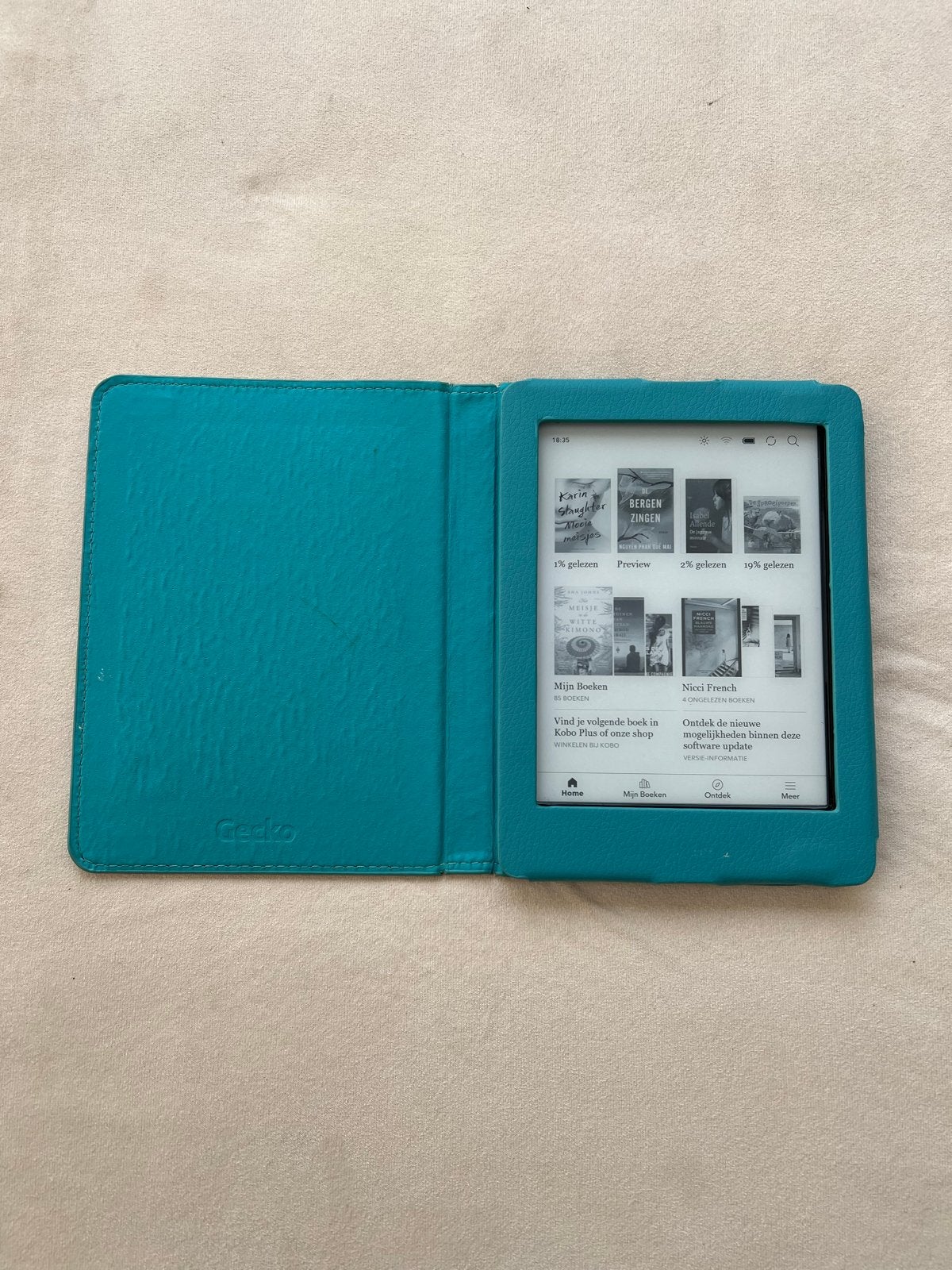 Kobo Glo Hd e-reader met hoesje - Zo goed als nieuw, Computers en Software, E-readers, Ophalen of Verzenden, Zo goed als nieuw