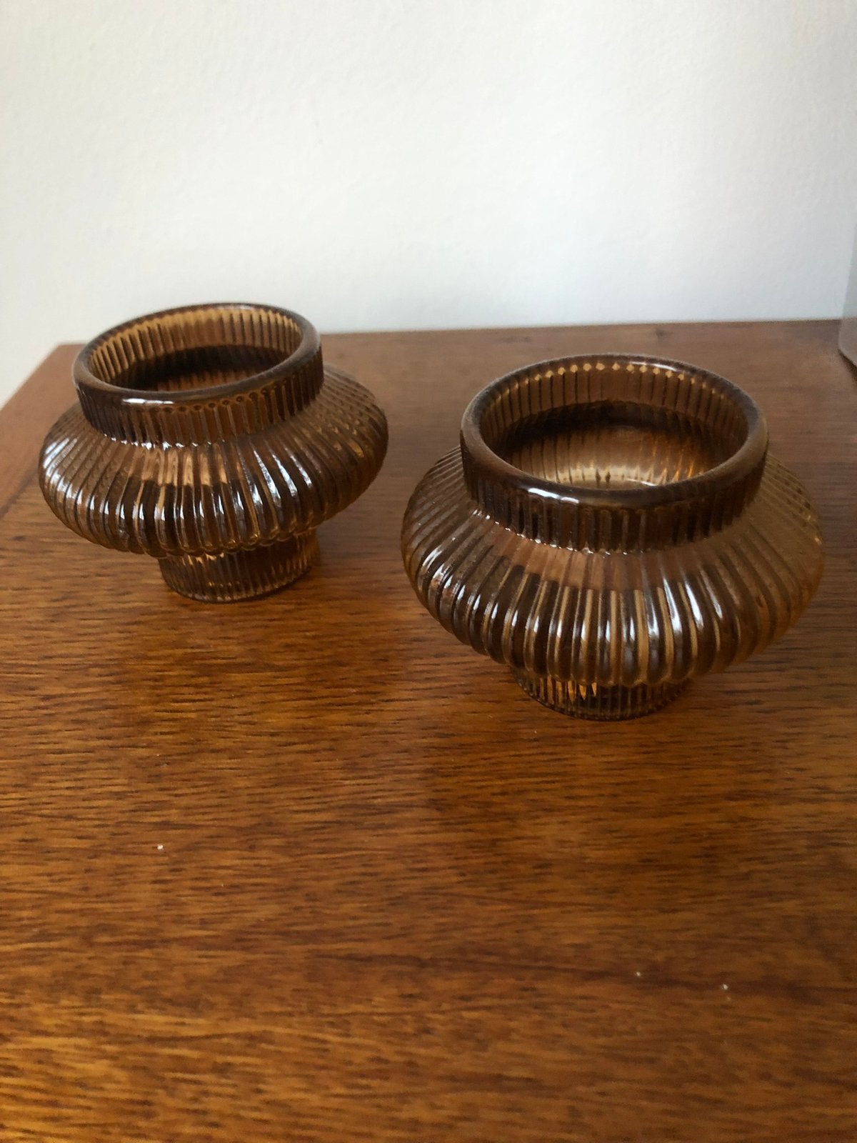 Nieuwe kandelaar/theelicht van glas, Bruin, Nieuw, Ophalen of Verzenden, Glas