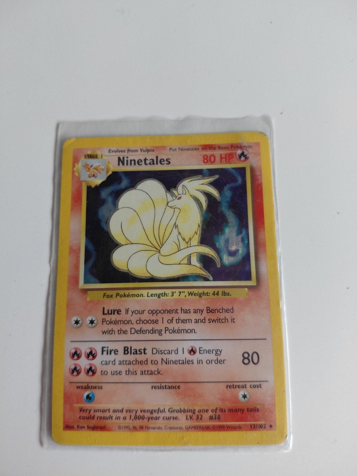 Ninetales base holo, Ophalen of Verzenden, Zo goed als nieuw