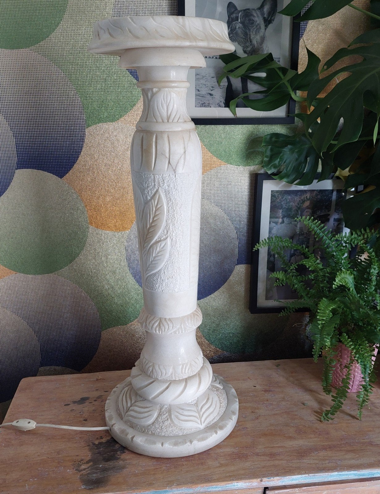 Lucky Vintage Albasten Zuil / Pilaar met verlichting, Ophalen, Gebruikt, ., .