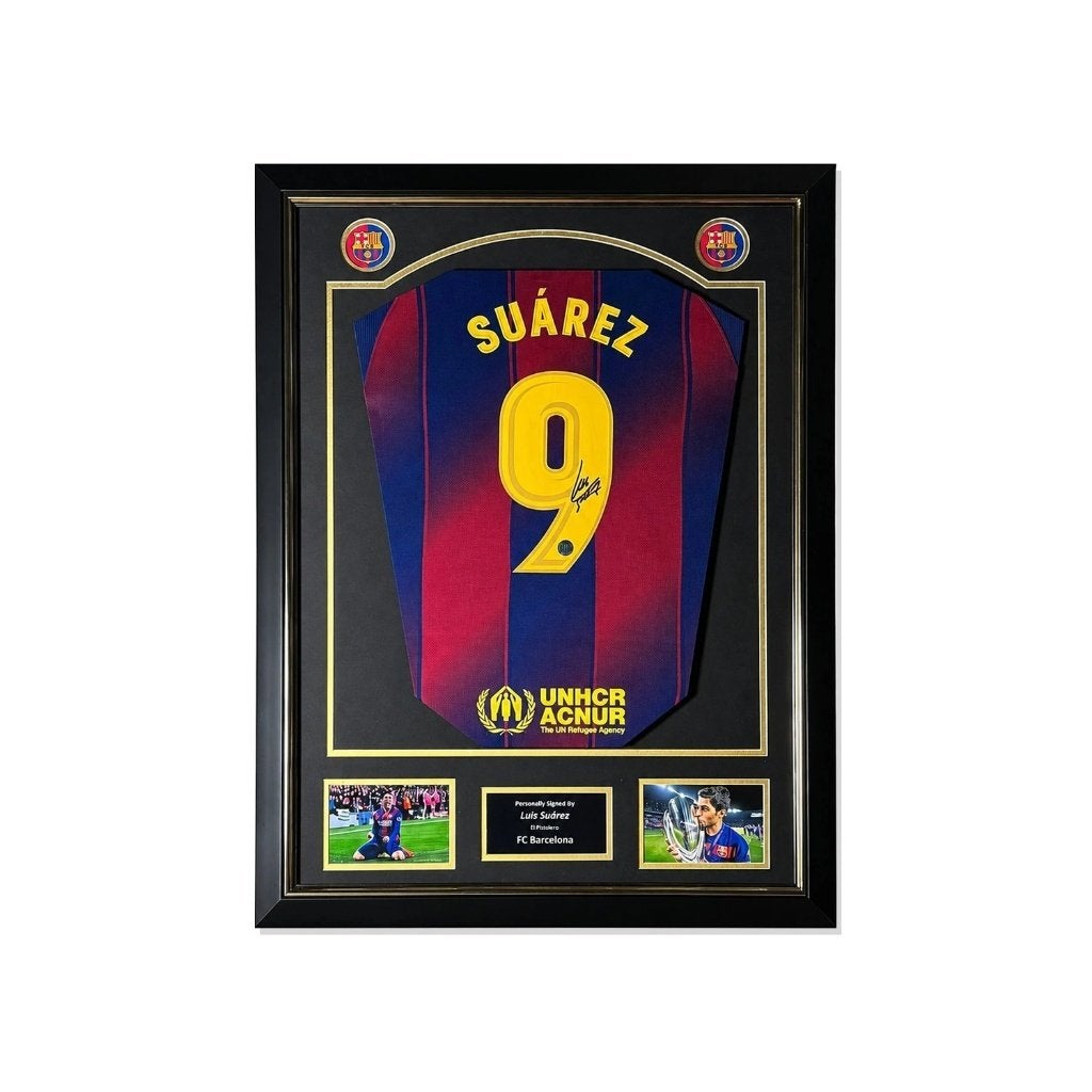 Suárez – gesigneerd FC Barcelona 2025-26 shirt Deluxe Frame, Verzamelen, Buitenlandse clubs, Shirt, Info@sportmemorabilianetherlands.com