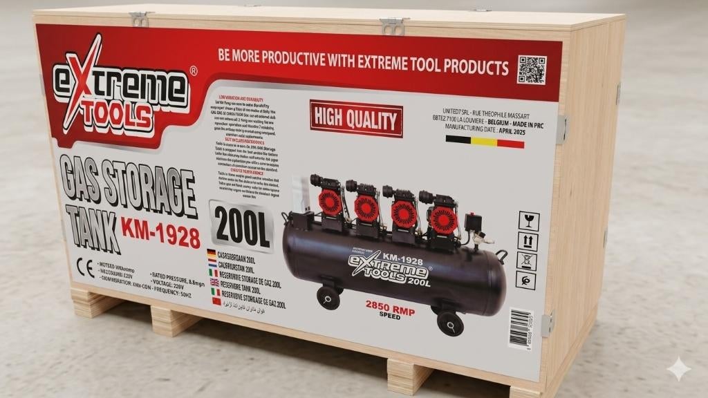 Compressor 200 Liter, Professionele Low Noise, 800 liter/min of meer, 100 liter of meer, Nieuw, Ophalen of Verzenden