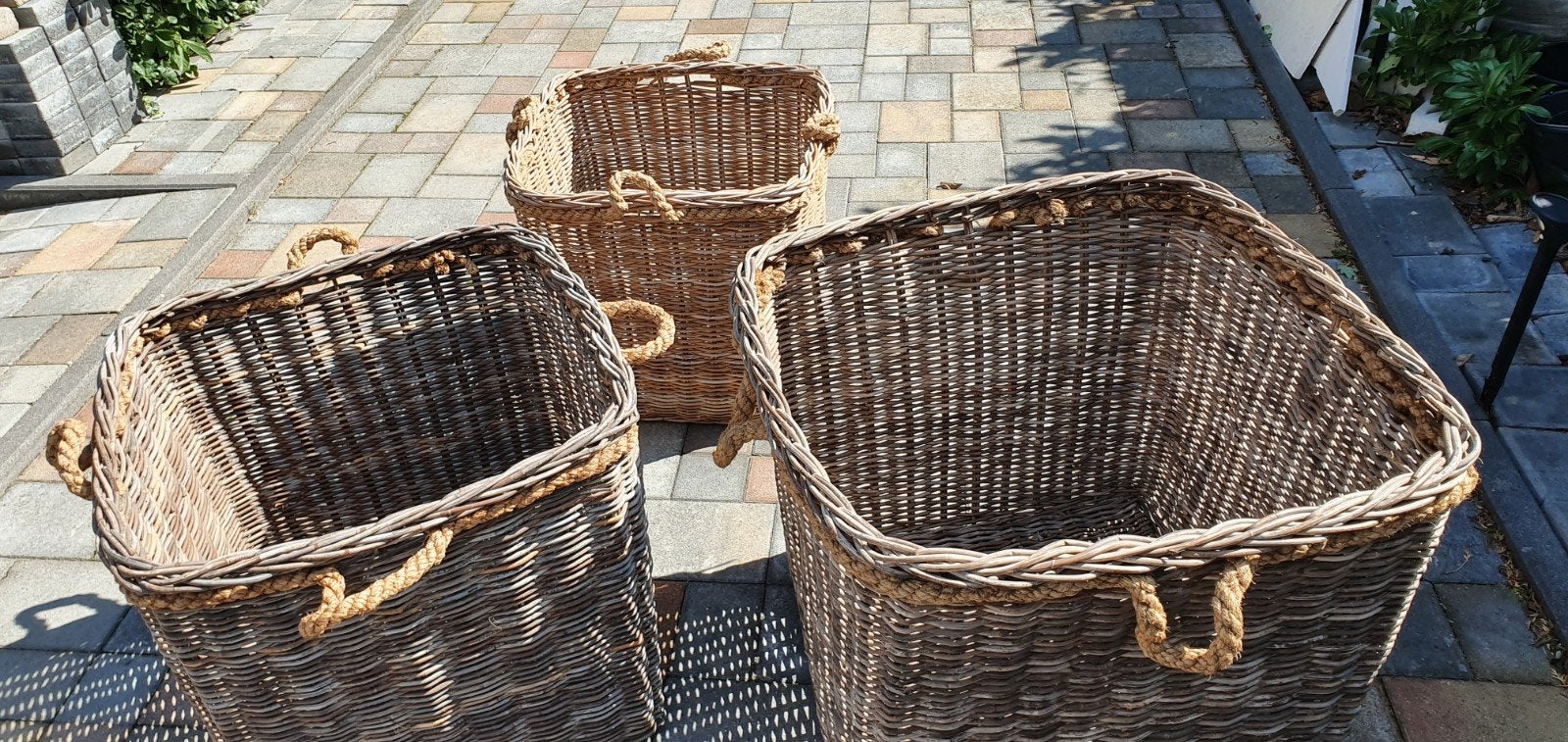 XXL rieten manden, Ophalen, Gevlochten, Mand, Vierkant
