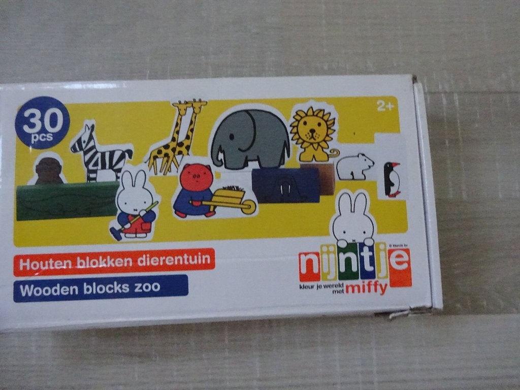 NIJNTJE HOUTEN BLOKKEN DIERENTUIN, Ophalen of Verzenden, Gebruikt