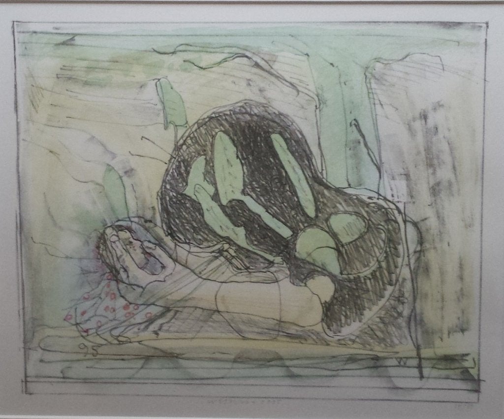 +Co Westerik(1924) Kleur Litho "Compositie Hand" Ges Gen Ged, Ophalen of Verzenden, Personages en Fantasiefiguren, Lithografie