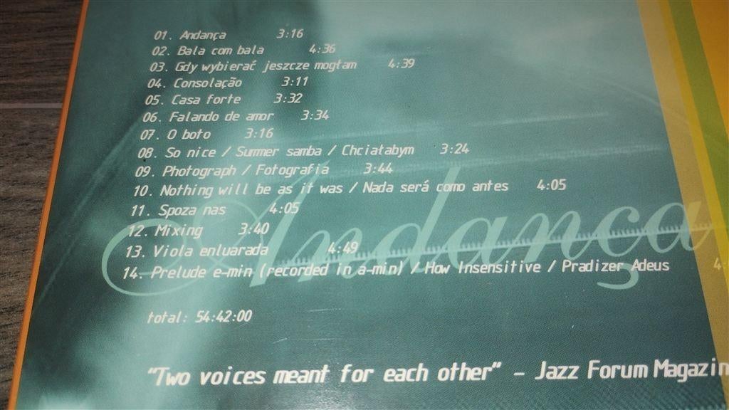 Grażyna Auguścik & Paulinho Garcia ‎- Andança, Ophalen of Verzenden, 1980 tot heden, Zo goed als nieuw, Jazz