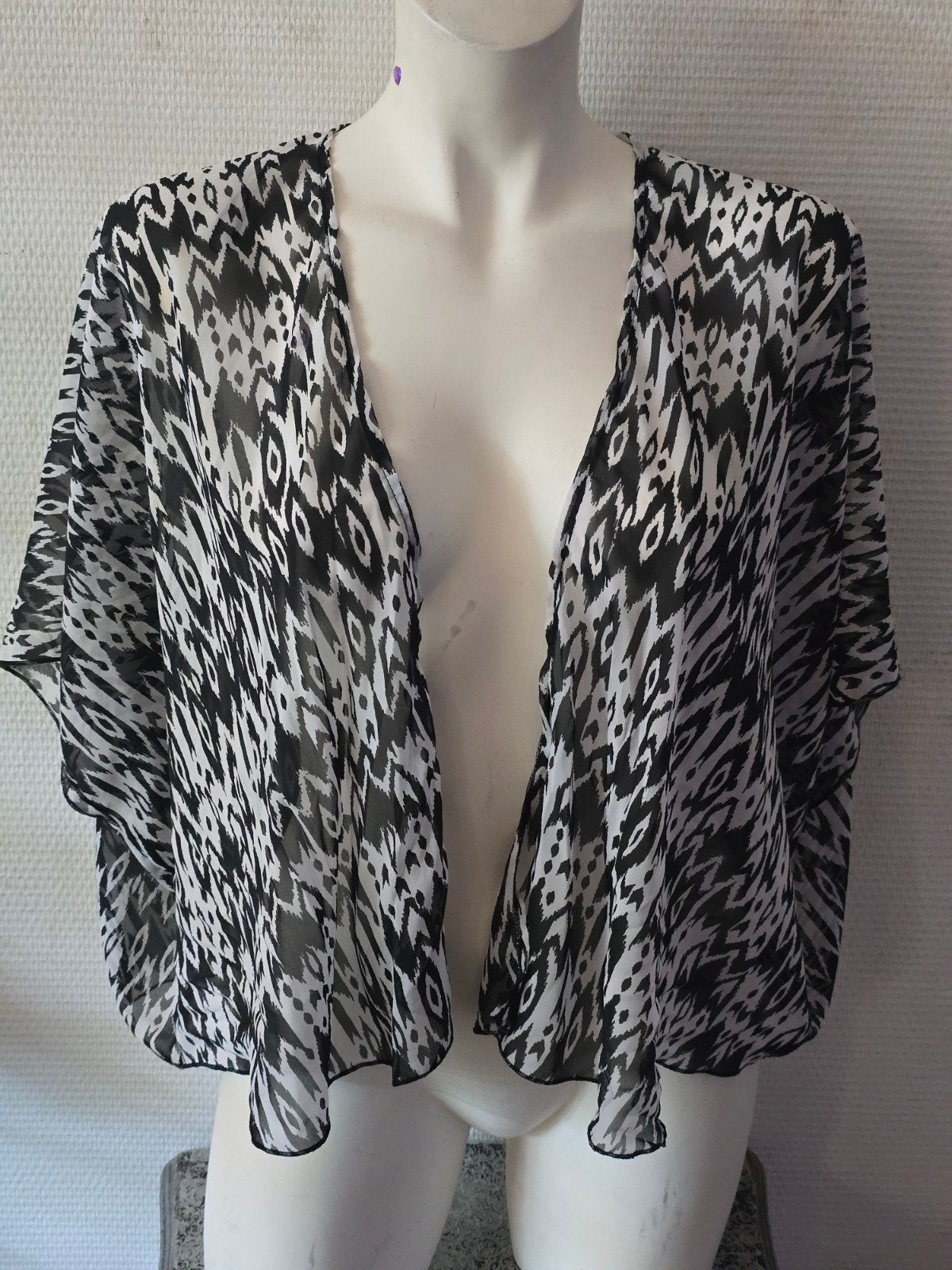H&M Divided dames Zwart-Wit Kimono/Vestje Maat M, Kleding | Dames, Maat 38/40 (M), Zwart, H&M Divided, Ophalen of Verzenden